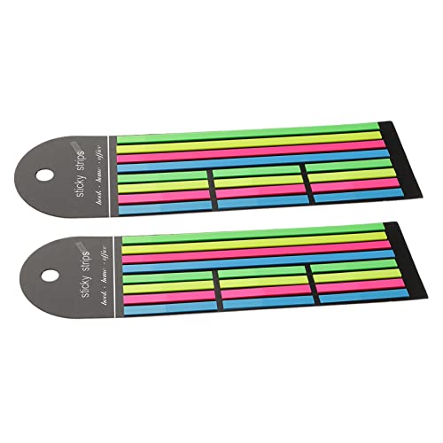 FOYTOKI 2 Stück Fluoreszierende Lesezeichen Haftnotizen für Buchannotationen Praktische Index Tabs für Notizen Studieren und Bürobedarf Wiederverwendbar und Leicht zu Transportieren von FOYTOKI
