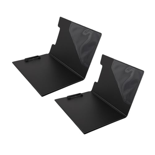 FOYTOKI 2 Stück Klemmbretter mit Schreibunterlage Praktische Clipboards für Büro und Zuhause Schwarz von FOYTOKI