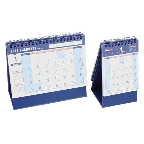 FOYTOKI 2-teiliger Stehtischkalender: 2026, Kleiner Klappkalender, Stehender Monatlicher Klapptisch, Staffelei Für Persönliches Zeitmanagement Bei Der Arbeit Oder in Der Schule von FOYTOKI