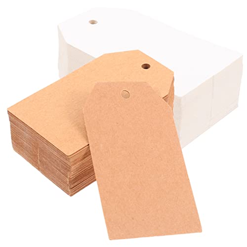 FOYTOKI 200 Stück Hängeetiketten aus Beschreibbare Preisschilder für Kleidung Schmuck und Diy Projekte mit Vorgebohrten Löchern für Einfaches Anbringen von FOYTOKI