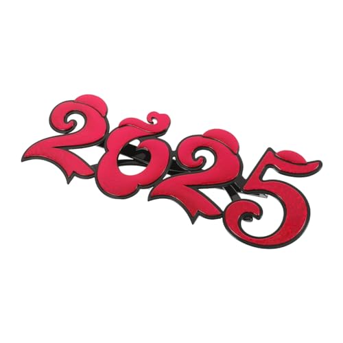 FOYTOKI 2025 Brille Kind Feier 2025 Zahlenbrille trendy Brillen für das neue Jahr 2025 Jahre Lustige Brille Spaßbrille gläser Neujahrsparty-Brillen Partygeschenke für das neue Jahr Stk rot von FOYTOKI