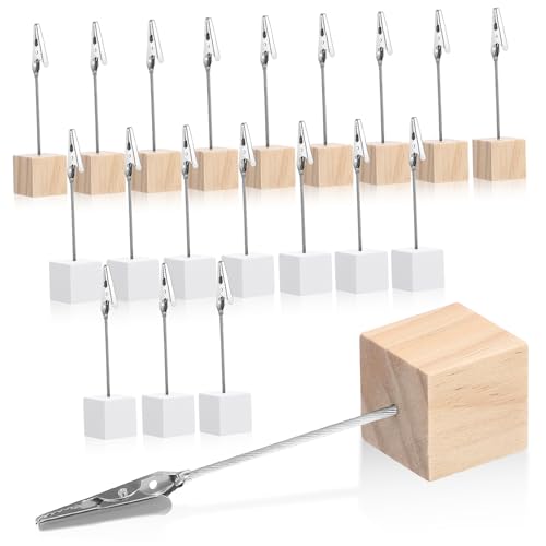 FOYTOKI 20Stücke Foto Display mit Clips Tischnummernhalter Memo Halter Stabiler Notizclip für Fotos Büro Zuhause Hochzeit und Natur von FOYTOKI