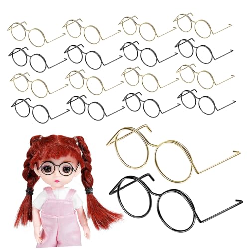FOYTOKI 20Stücke Mini Puppenbrillen Metallrahmen Brillen Requisiten für Puppen Anziehzubehör Langlebig und Einfach von FOYTOKI