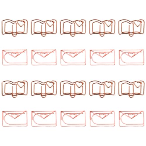 FOYTOKI 20Stücke Rosen Buchform Büroklammern Dekorative Papierclips für Notizen Fotos und Karten Stark und Langlebig für Büro Schule und Zuhause von FOYTOKI