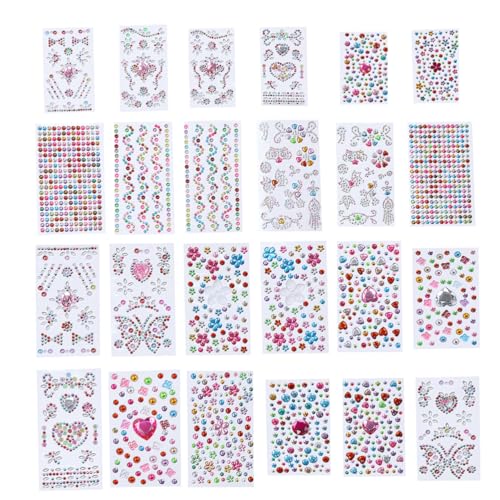FOYTOKI 24 Blatt Diy Strass Aufkleber Acryl Sticker für Kreatives Bastelmaterial für Handarbeiten Handys Bilderrahmen und Einfach Anzubringen Zufällige Designs FOYTOKI 24 Blatt Diy Strass Aufkleber Acryl Sticker für Kreatives Bastelmaterial für Handarbeiten Handys Bilderrahmen und Einfach Anzubringen Zufällige Designs von FOYTOKI