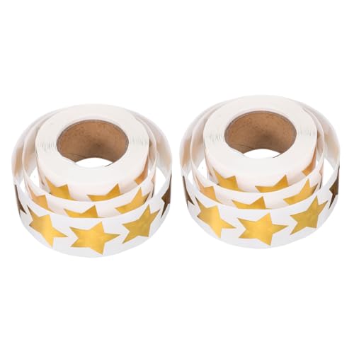 FOYTOKI 2Rollen Selbstklebende Stern Sticker Dekorative Belohnungsaufkleber für Kindergarten Aufkleber pro Glitzernde Sterne für Geschenkverpackungen von FOYTOKI