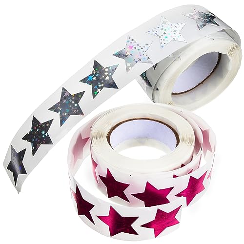 FOYTOKI 2Rollen Selbstklebende Sternaufkleber Metallic Belohnungssticker für Geschenkverpackungen Partybedarf und Kreative Bastelprojekte von FOYTOKI