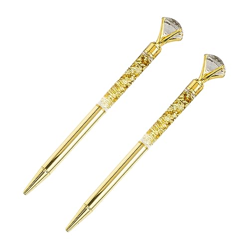 FOYTOKI 2Stücke Metallstift Kugelschreiber mit Kristalldiamanten Glitzer Kugelschreiber für Büro und Schule Eleganter Schreibstil Langlebig und Verschleißfest von FOYTOKI