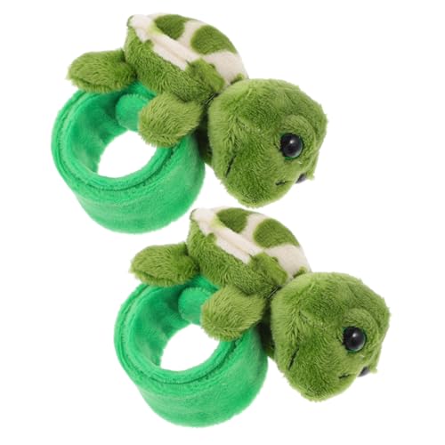 FOYTOKI 2Stücke Plüsch Slap Armband mit Schildkröten Weiche Slap Bands für Deko Geburtstagsfeiern und Mottopartys Langlebiges Plüschspielzeug von FOYTOKI