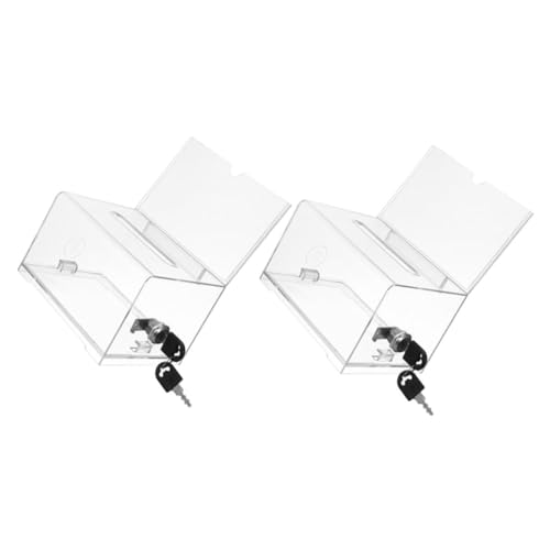 FOYTOKI 2Stücke Transparente Vorschlagsbox aus Acryl Spendenbox für Visitenkarten und Abstimmungen für Events und Fundraising von FOYTOKI