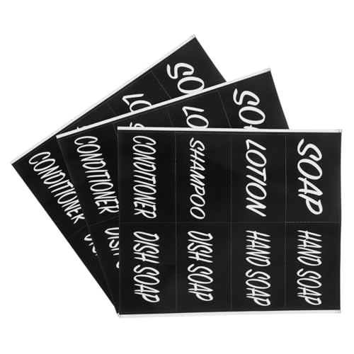 FOYTOKI 3 Blätter Badetags Etiketten Für Spülmittelflaschen Aufkleber Für Badezimmer-unterflaschen Etiketten Für Küchenseife Körper Handwäsche Black Pvc Selbstklebend FOYTOKI 3 Blätter Badetags Etiketten Für Spülmittelflaschen Aufkleber Für Badezimmer-unterflaschen Etiketten Für Küchenseife Körper Handwäsche Black Pvc Selbstklebend von FOYTOKI