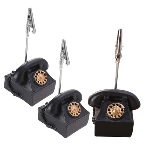 FOYTOKI 3 Stück Vintage Telefonform Memo Halter aus Harz Platzsparender Schreibtischkartenhalter für Notizen Fotos und Visitenkarten für Büro und Zuhause von FOYTOKI
