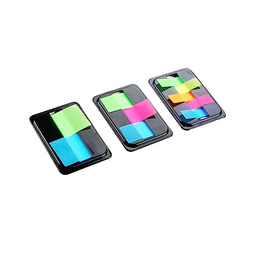 FOYTOKI 3er Packungen Neon Seitenmarker Haftnotizen Bunte Beschreibbare Tabs für Bürobedarf Studieren und Lesen Praktische Lesezeichen für Notizen und Dokumente von FOYTOKI