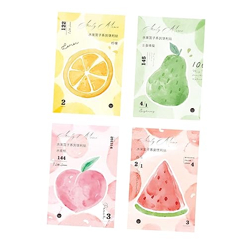 FOYTOKI 4 Stück Fruchtförmige Haftnotizen Selbstklebende Papieraufkleber Erdbeer und Wassermelonen Designs Schreibwaren für Bürobedarf von FOYTOKI