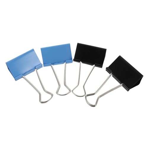 FOYTOKI 4 Stück Große Schwarze Büroklammern Robuste Dekorative Papierclips für Dokumente Vielseitige Binder Clips für Schule und Büro für Studenten und Lehrer von FOYTOKI