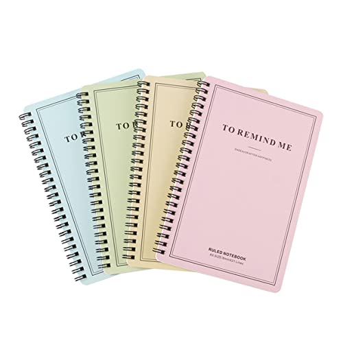 FOYTOKI 4 Stück Teiliges Spiral Notizbuch mit Einfachem Cover für Tagebuch Notizen und Reisen Praktisch für Studierende von FOYTOKI