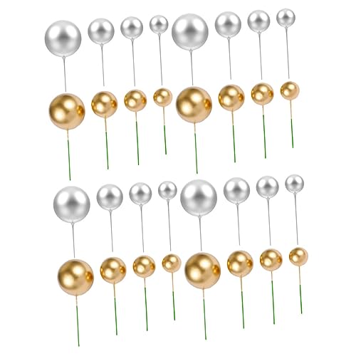 FOYTOKI 40Stücke Kuchen Toppers Goldene und Silberne Kuchendekorationen für Geburtstagsfeiern Cupcake Aufsätze Verschiedenen Ball Deko FOYTOKI 40Stücke Kuchen Toppers Goldene und Silberne Kuchendekorationen für Geburtstagsfeiern Cupcake Aufsätze Verschiedenen Ball Deko von FOYTOKI