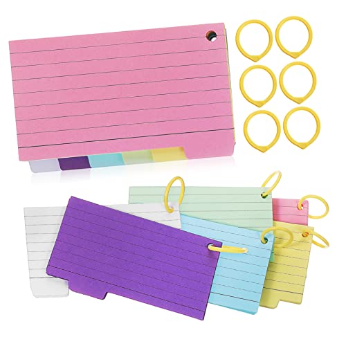 FOYTOKI 450 Stück Spiral Notizblöcke Liniert Notizkarten mit Binder Ringen für Lernen und Notizen Zufällig für Schule und Büro Zufällige Farbe von FOYTOKI