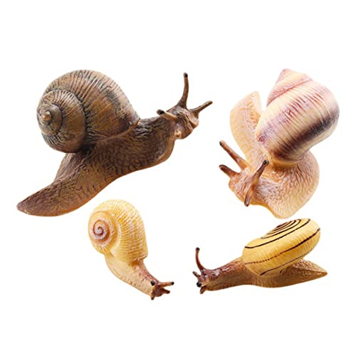 FOYTOKI 4Stücke Schneckenfiguren für Realistische Garten Dekoration für Blumentöpfe Fischtanks und Kuchen Topper Fördert Kreativität und Wissenschaftsbildung von FOYTOKI