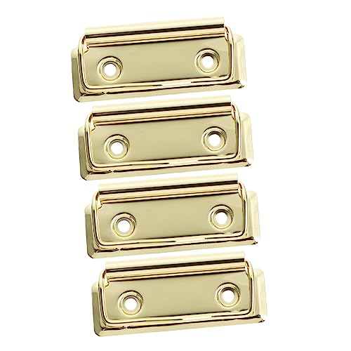 FOYTOKI 4Stücke Teiliges Metall Zwischenablage Clips Büro Klemmbrett Zubehör für Dokumente Notizen und Kalender für Lehrer und Büroangestellte Goldene Clips von FOYTOKI