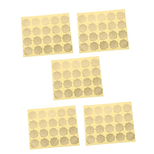 FOYTOKI 5 Blätter Dekorative Klebeetiketten für Briefumschläge Goldene Selbstklebende Dots für Hochzeiten und Einladungen Vielseitige und Praktische Verschlussaufkleber von FOYTOKI