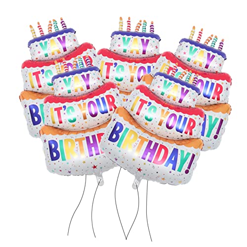 FOYTOKI 5 Stück Kuchen Folienballons Geburtstags Szenen Dekor Spezielle Luftballons Mehrschichtiger Kuchen Ballon Aufblasbarer Party Ballon Geburtstag Requisiten von FOYTOKI