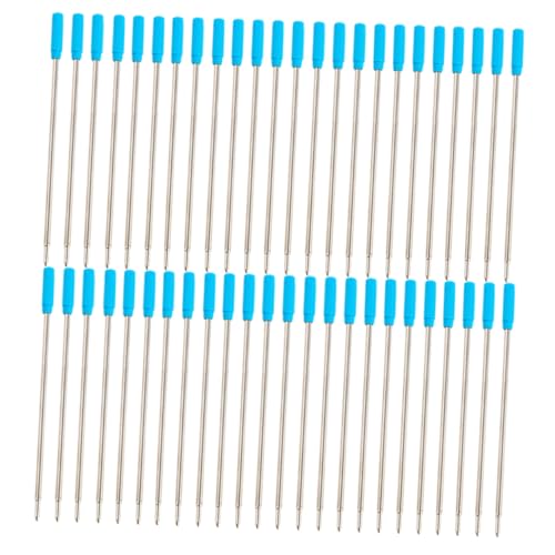FOYTOKI 50Stücke Metall Kugelschreiberminen Blaue Nachfüllbar für Kugelschreiber Robustes Design für Müheloses Schreiben und Vielseitige Kompatibilität von FOYTOKI