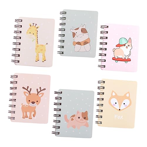 FOYTOKI 6 Stück Teiliges Tragbares Notizbuch mit Cartoon Tierdesigns Praktische Notizblöcke für Schule Büro und Freizeit Planungszubehör für Lehrer von FOYTOKI