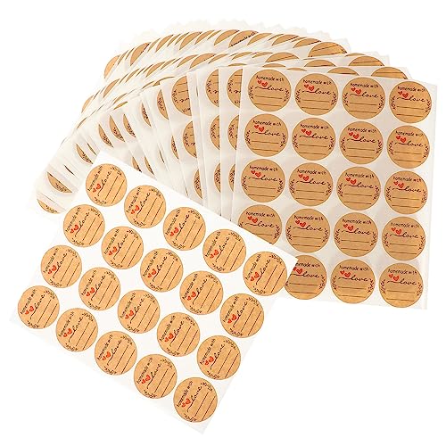 FOYTOKI 600Blätter Selbstklebende Dekorative Aufkleber aus Kraftpapier für DIY Projekte Marmeladengläser und Langlebig Ablösbar Vielseitig Einsetzbar von FOYTOKI