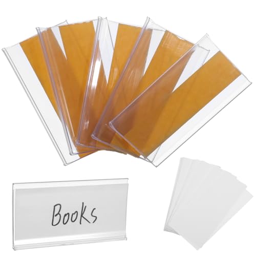 FOYTOKI 60Stücke Etikettenhalter für Drahtregale Transparente Beschriftungsetiketten mit Haftung Langlebig und Einfach Anzubringen für Büro Zuhause und Supermärkte von FOYTOKI