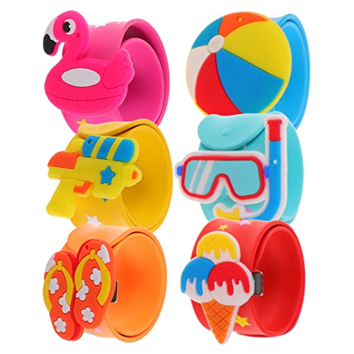 FOYTOKI 6Stücke Slap Armbänder für Lustige Party im Gemischten Stil Kreative Designs zur Haut für Sommerfeiern und Geburtstagsfeiern von FOYTOKI