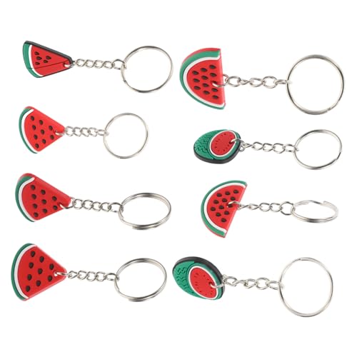 FOYTOKI 8 Stück Teiliges Wassermelonen Schlüsselanhänger Langlebig Leichter Fruchtanhänger Partydekoration und Bunte Schlüsselringe für Feiern und Alltag von FOYTOKI