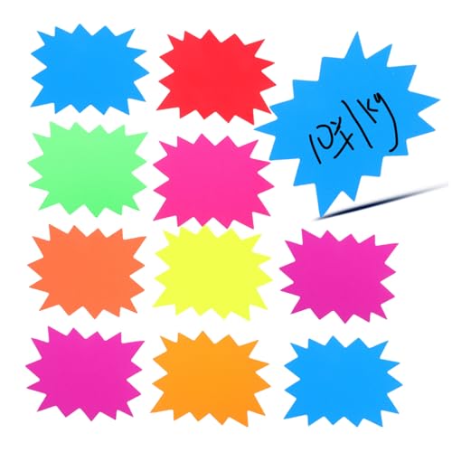 FOYTOKI 80Stücke Fluoreszierende Star Burst Schilder Mehrfarbige Verkaufsaufkleber für Einzelhandel und Flohmärkte für Preisetikettierung Supermärkten und Geschäften FOYTOKI 80Stücke Fluoreszierende Star Burst Schilder Mehrfarbige Verkaufsaufkleber für Einzelhandel und Flohmärkte für Preisetikettierung Supermärkten und Geschäften von FOYTOKI
