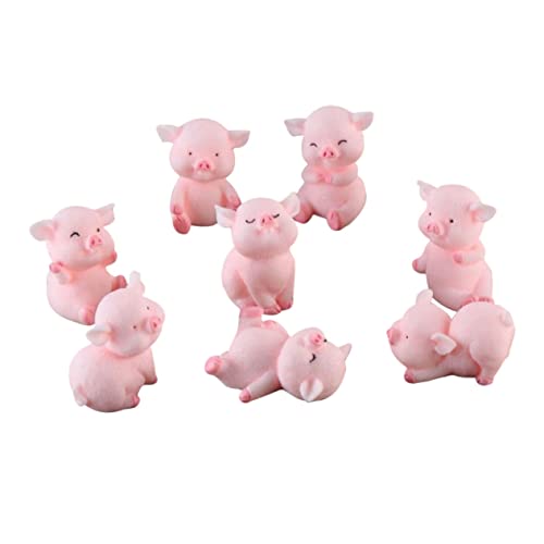 FOYTOKI 8Stücke Miniatur Schweinefiguren für Kuchendekoration Süße Harz Tierfiguren für Bonsai Garten Tischdekoration von FOYTOKI