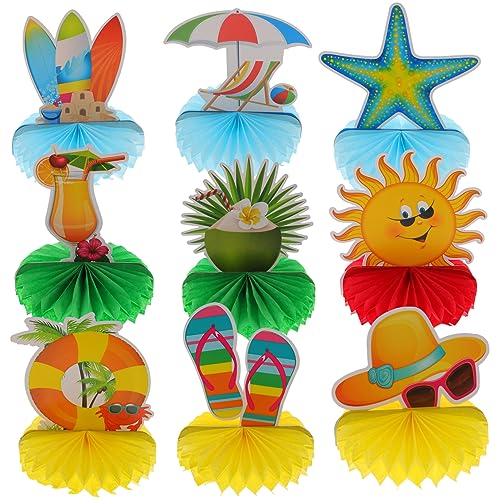 FOYTOKI 9Stücke Teiliges Waben für Tropische Dekoration Kreative Hawaii Party Wabenornamente für Wand und Tischdekoration für Sommerfestivals und Feiern von FOYTOKI