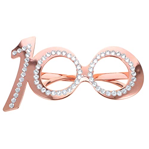 FOYTOKI Geburtstagsbrille strass brille Spaßbrille für Party Partydekorationen LED retro leuchtbrillen lustige schnapsgläser sonnenbrillen kreative Brillen Strassbrille Plastik Rose Gold von FOYTOKI