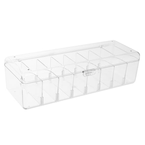 FOYTOKI Kabel Organizer Box mit Deckel und Abnehmbaren Trennwänden Transparente Aufbewahrungsbox für USB Ladekabel Langlebiges Kunststoffmaterial Kabelverstecken von FOYTOKI