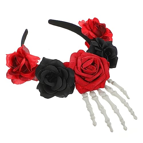 FOYTOKI Skelett Party Kostüm Rosenhaarreifen Mexikanisches Haarschmuck für Kopfbedeckung Tag Toten Blumenkrone Frauen für Cosplay Hand Mädchen Stirnband Halloween Kopfschmuck FOYTOKI Skelett Party Kostüm Rosenhaarreifen Mexikanisches Haarschmuck für Kopfbedeckung Tag Toten Blumenkrone Frauen für Cosplay Hand Mädchen Stirnband Halloween Kopfschmuck von FOYTOKI