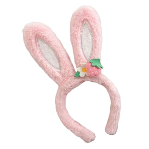 FOYTOKI Süßes Cartoon Hasenohren Stirnband für Frauen Flauschiger Haarreifen mit Plüsch Bunny Ohren Cosplay Party Kopfschmuck für Festivals und Kostümfeiern von FOYTOKI