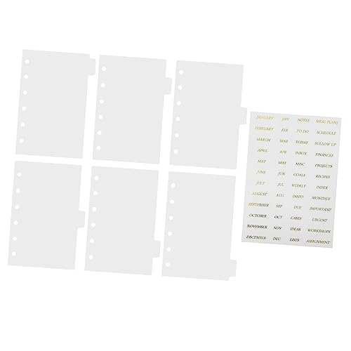 FOYTOKI Transparente Ordnerteiler 6-Loch Wiederverwendbare Trennblätter aus PP für Notizbücher und Loseblattordner mit Scrapbooking Aufklebern von FOYTOKI