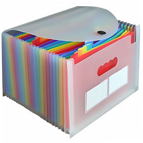 FOYTOKI Transparente Orgeltasche Ordner Organizer Aufbewahrungstaschen Briefablage Akkordeongröße Organizer Schreibtischzubehör Arbeitstisch Kunststoff Bunt von FOYTOKI