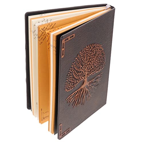 FOYTOKI Vintage PU Notizbuch mit Prägung Retro Tagebuch für Notizen Skizzen für Reisen Geschäft und Persönliche Erinnerungen Elegante Verarbeitung von FOYTOKI