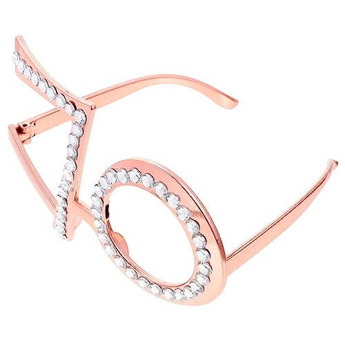 FOYTOKI geburtstagsfeier brille Geburtstagsfoto Requisiten rahmen UV Stütze alt 70er faschingsbrille karnevalsbrille Geburtstagsdekoration wiederverwendbare Geburtstagsbrille Stk Rose Gold von FOYTOKI