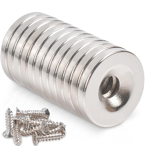 12 Stück Neodym Magnete mit Loch, Neodym Magnet Magnete Stark 18x3-5mm mit Senkbohrung Kleine Runde Magnete Schrauben Magneten für Kühlschrank Pinnwand Magnetboard Küche Büro 12 Stück Neodym Magnete mit Loch, Neodym Magnet Magnete Stark 18x3-5mm mit Senkbohrung Kleine Runde Magnete Schrauben Magneten für Kühlschrank Pinnwand Magnetboard Küche Büro von FPMYB