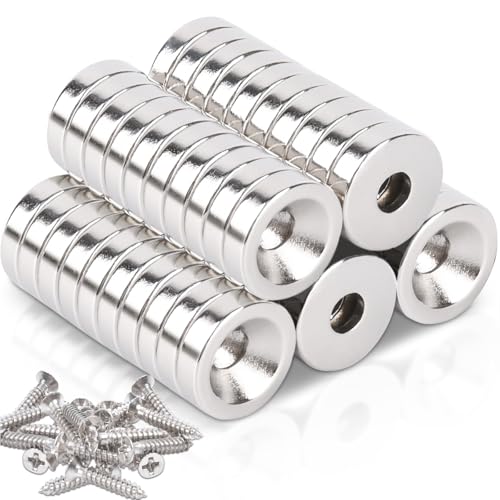 50 Stück Magnete Extra Stark, Neodym Magnete mit Loch 12x3 mm Senkungsdurchmesser 4 mm Klein Starke Magnet für Magnettafel Küchenschrank Kühlschrank Pinnwand Magnetboard Küche Büro 50 Stück Magnete Extra Stark, Neodym Magnete mit Loch 12x3 mm Senkungsdurchmesser 4 mm Klein Starke Magnet für Magnettafel Küchenschrank Kühlschrank Pinnwand Magnetboard Küche Büro von FPMYB