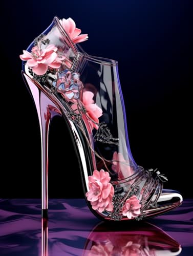 FPTZL 5D-Diamantkunst, Malen nach Zahlen, Schwarzer High-Heel und Blume, einfacher runder Diamant, Vollbohrer, Kristall-Kreuzstich für Heimdekoration, 40 x 40 cm FPTZL 5D-Diamantkunst, Malen nach Zahlen, Schwarzer High-Heel und Blume, einfacher runder Diamant, Vollbohrer, Kristall-Kreuzstich für Heimdekoration, 40 x 40 cm von FPTZL