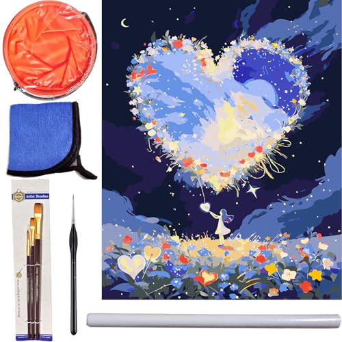 FQIQIANLIC Malen Nach Zahlen Erwachsene, Herzform, Paint By Numbers, 40 X 50 cm, Wrinkle-Free Canvas, DIY Hand Painted Oil Painting Kit, Freizeit, Eine Gute Option für Eltern - Kind - Zusammenarbeit FQIQIANLIC Malen Nach Zahlen Erwachsene, Herzform, Paint By Numbers, 40 X 50 cm, Wrinkle-Free Canvas, DIY Hand Painted Oil Painting Kit, Freizeit, Eine Gute Option für Eltern - Kind - Zusammenarbeit von FQIQIANLIC