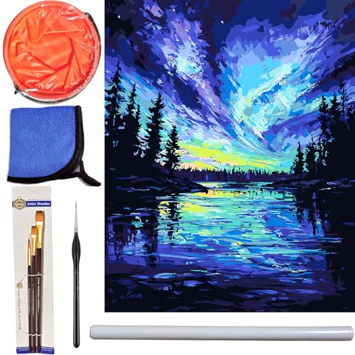 FQIQIANLIC Malen Nach Zahlen Erwachsene, Nordlicht, Paint By Numbers, 40 X 50 cm, Wrinkle-Free Canvas, DIY Hand Painted Oil Painting Kit, Freizeit, Eine Gute Option für Eltern - Kind - Zusammenarbeit FQIQIANLIC Malen Nach Zahlen Erwachsene, Nordlicht, Paint By Numbers, 40 X 50 cm, Wrinkle-Free Canvas, DIY Hand Painted Oil Painting Kit, Freizeit, Eine Gute Option für Eltern - Kind - Zusammenarbeit von FQIQIANLIC