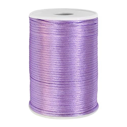 FQTANJU Hochwertige Rattail-Nylon-Satinschnur, 2 mm x 91,4 m, Kumihimo-Rattail, chinesischer Knoten, Hellviolett FQTANJU Hochwertige Rattail-Nylon-Satinschnur, 2 mm x 91,4 m, Kumihimo-Rattail, chinesischer Knoten, Hellviolett von FQTANJU