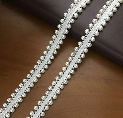FQTANJU Spitzenband mit Perlen und Fransen für Hochzeit, Party, Weiß, 4,5 m FQTANJU Spitzenband mit Perlen und Fransen für Hochzeit, Party, Weiß, 4,5 m von FQTANJU